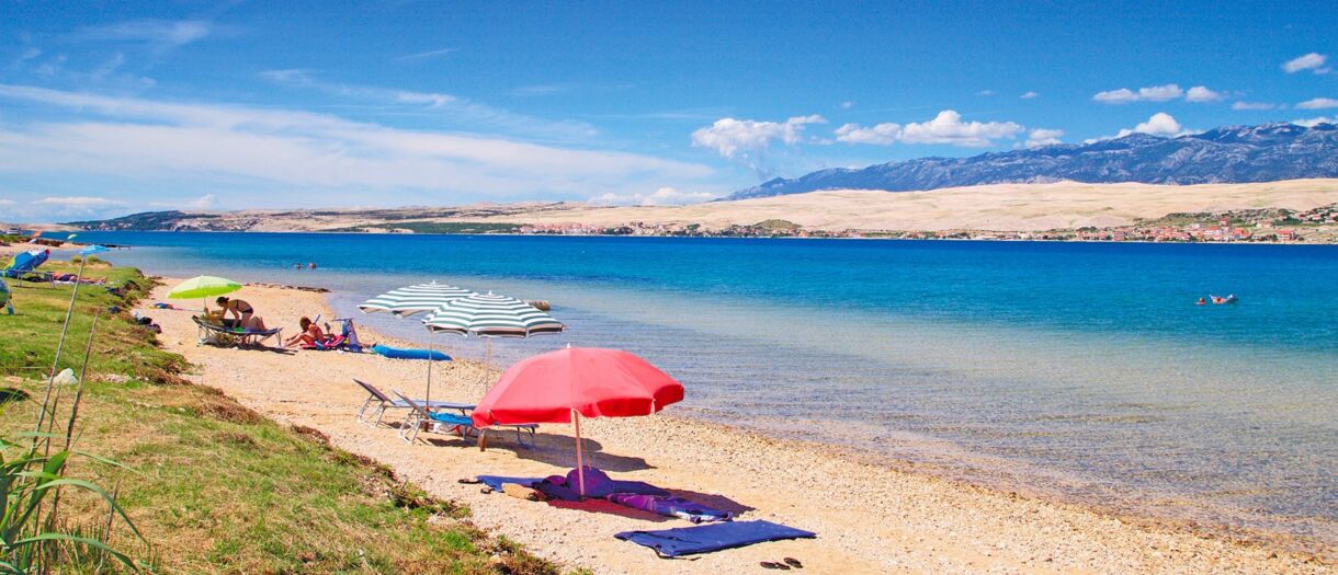 Plaża na wyspie Pag w Chorwacji