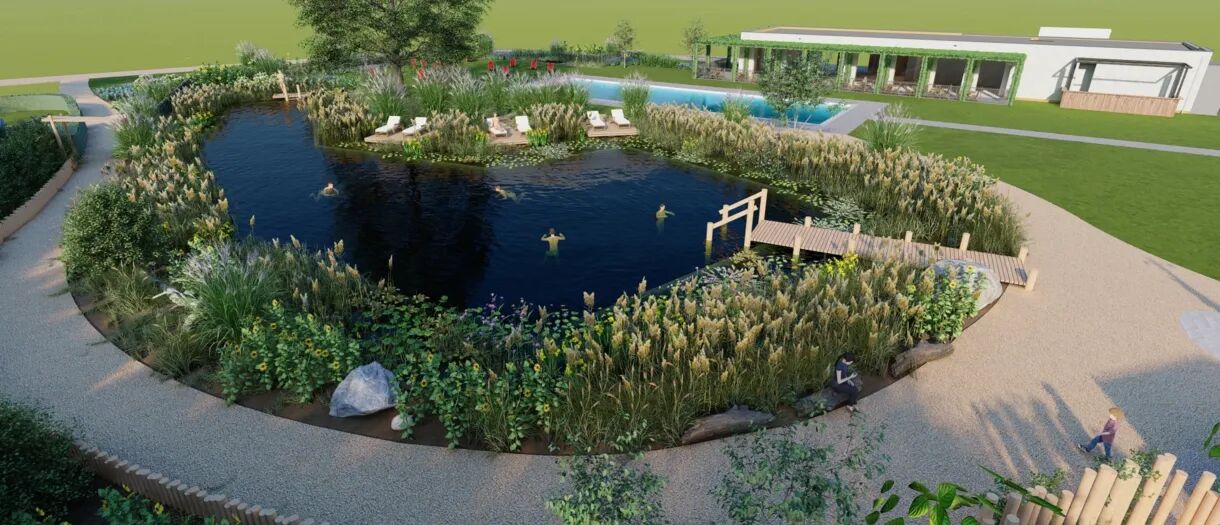 Nowy staw kąpielowy na kempingu Two Bridges.