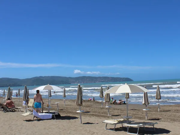 Plaża na kempingu Orbetello.