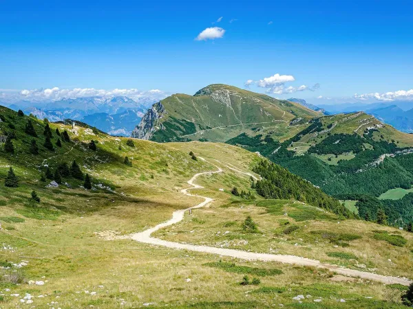 Wspaniałe widoki na Monte Baldo w pobliżu Roan Camping Butterfly.