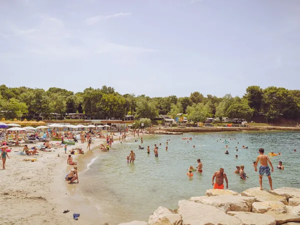 Piaszczysta plaża na kempingu Roan Lanterna.