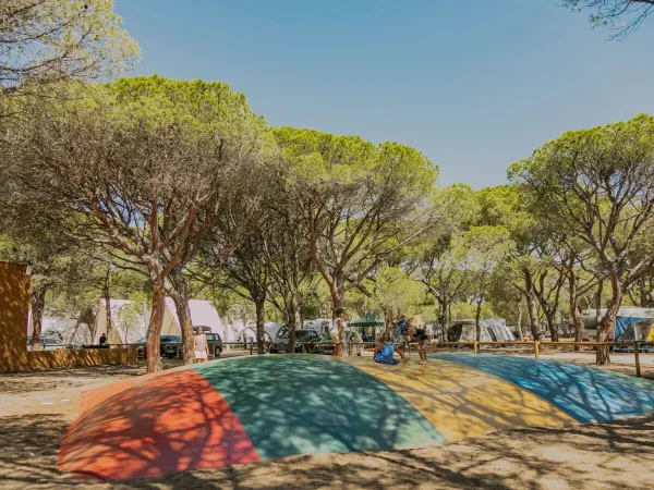 Trampolina powietrzna na kempingu Roan Playa Brava.