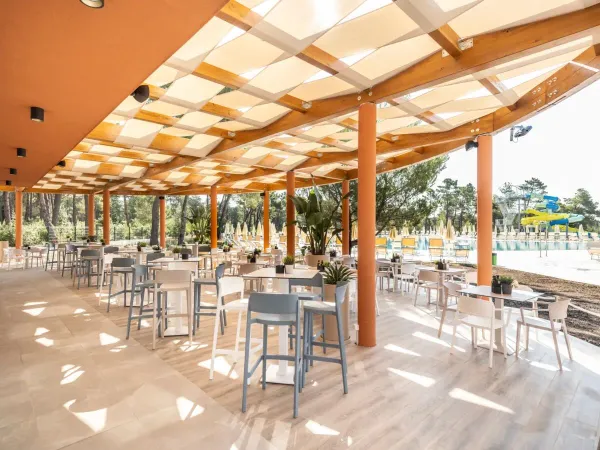 Bar przy basenie na kempingu Roan w Zaton Holiday Resort.