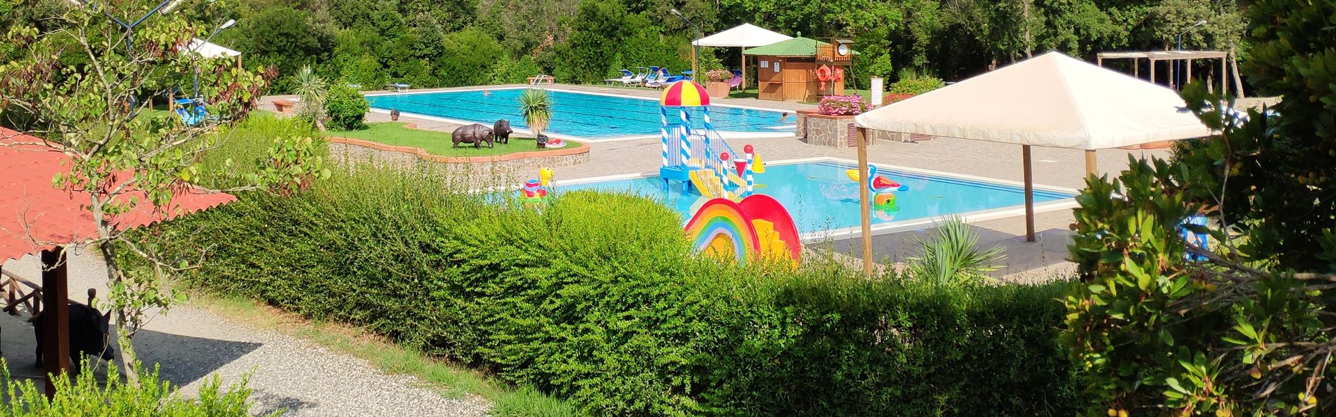 Baseny na campingu Montescudaio blisko Ceciny we Włoszech